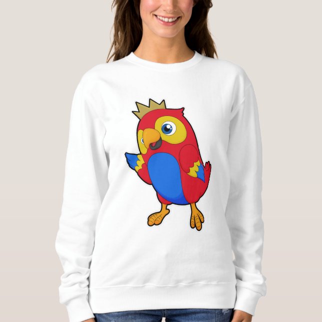 Parrot as King with Crown Sweatshirt (Front)