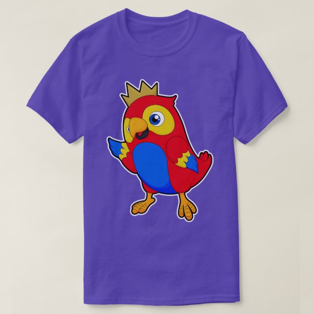 Parrot as King with Crown T-Shirt (Design Front)
