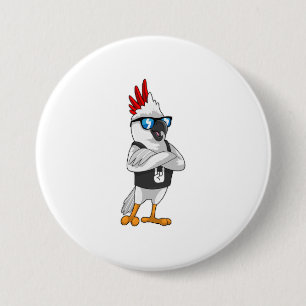 Parrot as Musician with Sunglasses 7.5 Cm Round Badge