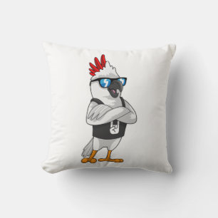 Parrot as Musician with Sunglasses Cushion
