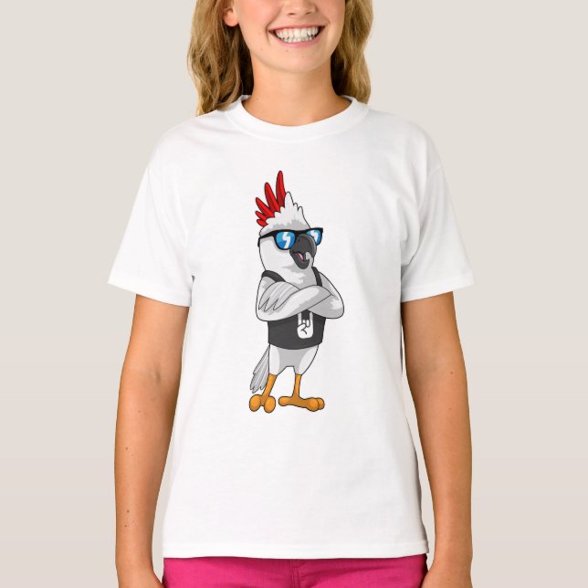 Parrot as Musician with Sunglasses T-Shirt (Front)