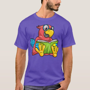 Parrot as Nerd with Glasses and Book 2 T-Shirt