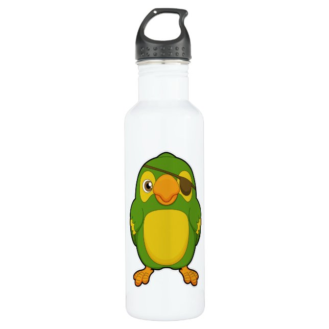 Parrot as Pirate with Eyepatch 710 Ml Water Bottle (Front)