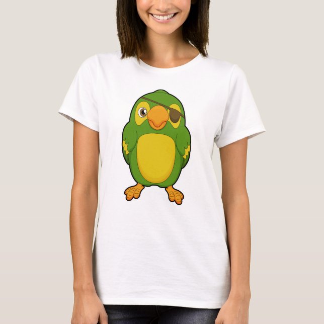 Parrot as Pirate with Eyepatch T-Shirt (Front)