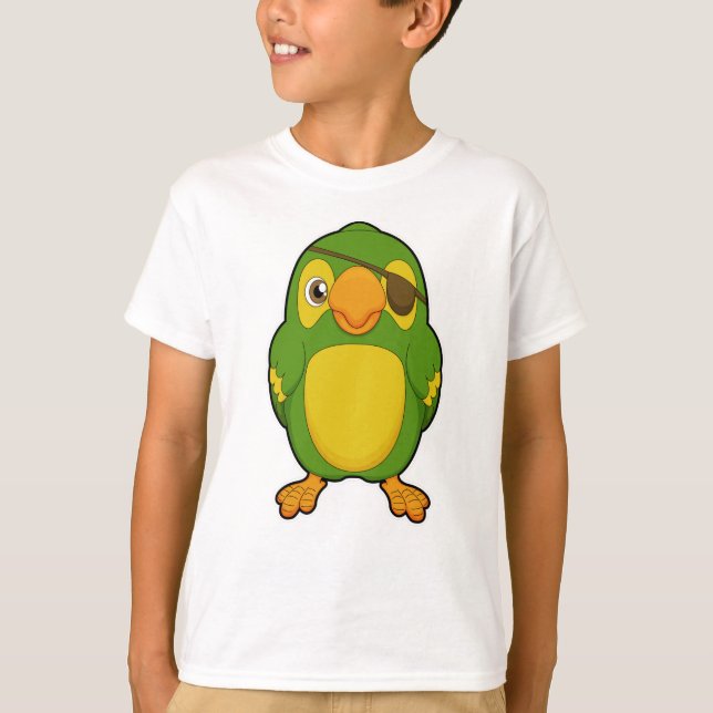 Parrot as Pirate with Eyepatch T-Shirt (Front)