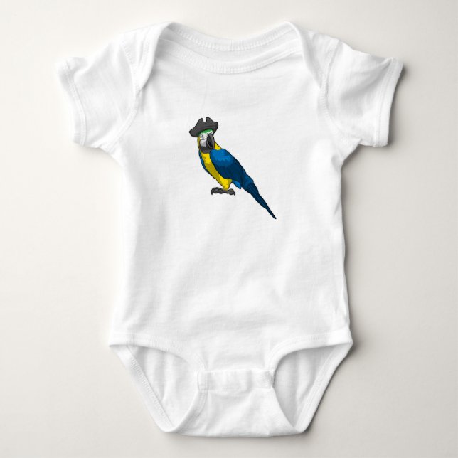 Parrot as Pirate with Hat Baby Bodysuit (Front)