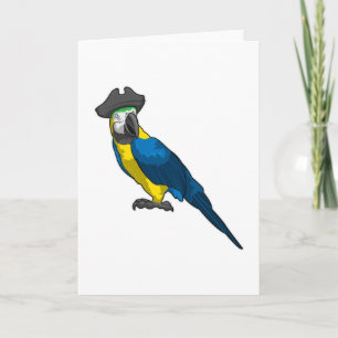 Parrot as Pirate with Hat Card
