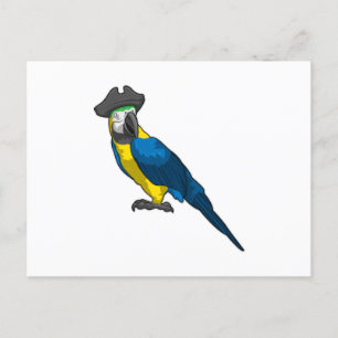 Parrot as Pirate with Hat Postcard
