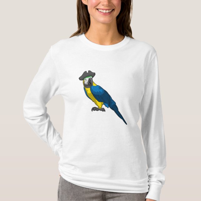 Parrot as Pirate with Hat T-Shirt (Front)