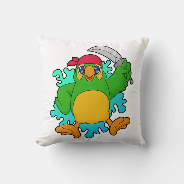 Parrot as Pirate with Sword Cushion (Front)