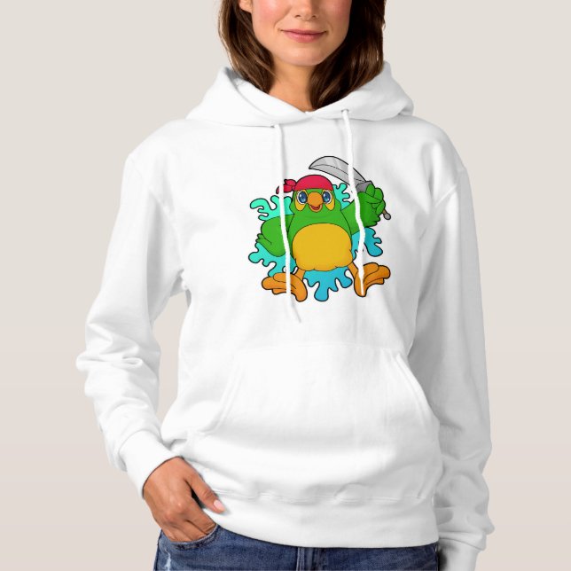 Parrot as Pirate with Sword Hoodie (Front)