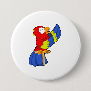 Parrot as Singer with Microphone 7.5 Cm Round Badge