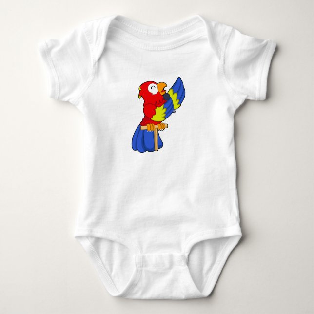 Parrot as Singer with Microphone Baby Bodysuit (Front)