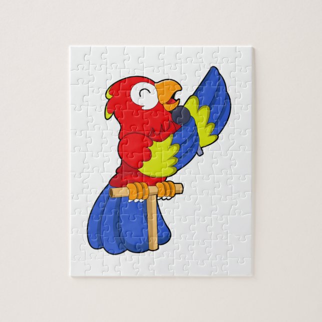 Parrot as Singer with Microphone Jigsaw Puzzle (Vertical)