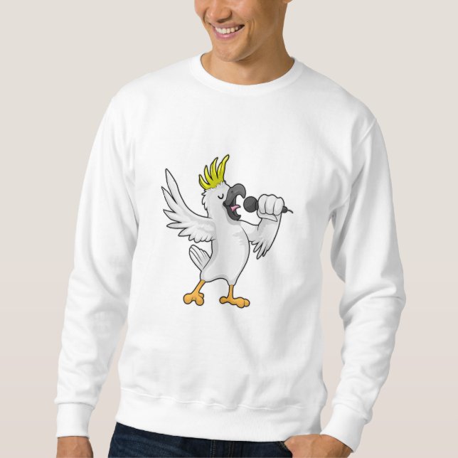 Parrot as Singer with Microphone Sweatshirt (Front)