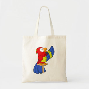 Parrot as Singer with Microphone Tote Bag