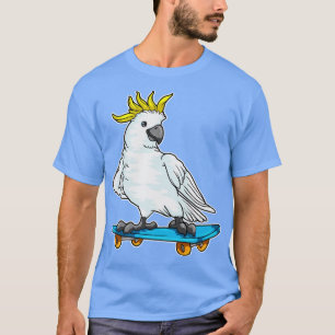 Parrot as Skater on Skateboard T-Shirt