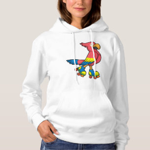 Parrot as Skater with Roller skates Hoodie