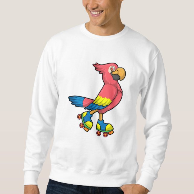 Parrot as Skater with Roller skates Sweatshirt (Front)