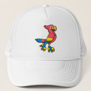 Parrot as Skater with Roller skates Trucker Hat