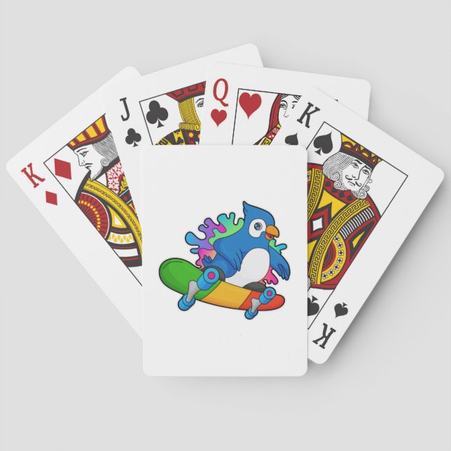 Parrot as Skater with Skateboard Playing Cards (Back)