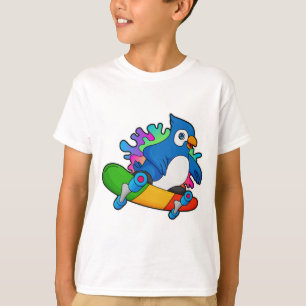 Parrot as Skater with Skateboard T-Shirt