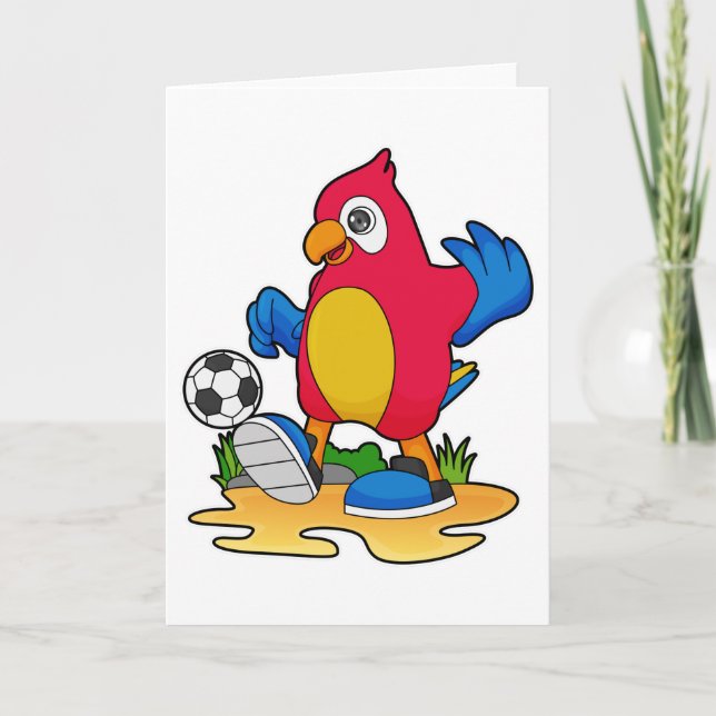 Parrot as Soccer player with Soccer Card (Front)