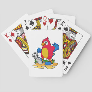 Parrot as Soccer player with Soccer Playing Cards