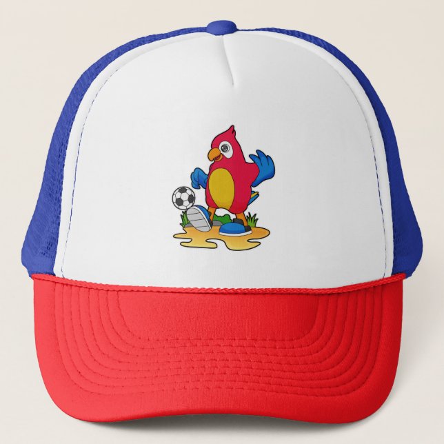 Parrot as Soccer player with Soccer Trucker Hat (Front)