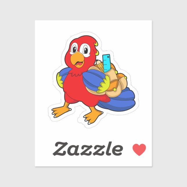 Parrot as Student with Backpack (Sheet)