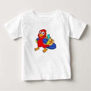 Parrot as Student with Backpack Baby T-Shirt