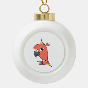 Parrot ASL I Love You – Deaf Culture Design Ceramic Ball Christmas Ornament