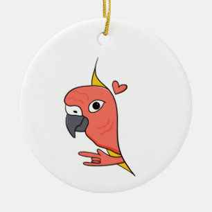 Parrot ASL I Love You – Deaf Culture Design Ceramic Tree Decoration