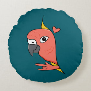 Parrot ASL I Love You – Deaf Culture Design Round Cushion