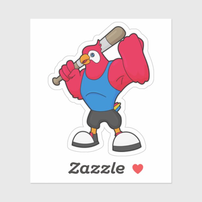 Parrot at Baseball with Baseball bat (Sheet)