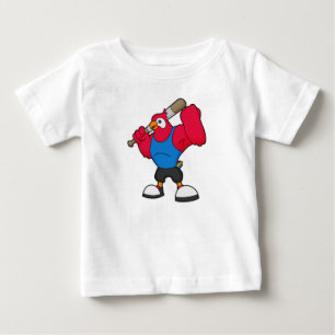 Parrot at Baseball with Baseball bat Baby T-Shirt