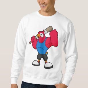 Parrot at Baseball with Baseball bat Sweatshirt