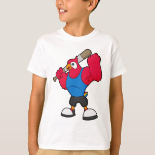 Parrot at Baseball with Baseball bat T-Shirt