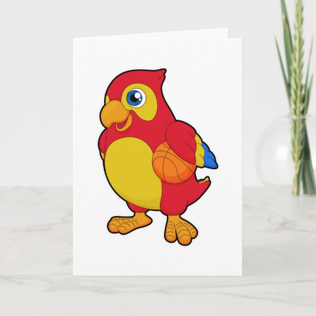 Parrot at Basketball Sports Card (Front)