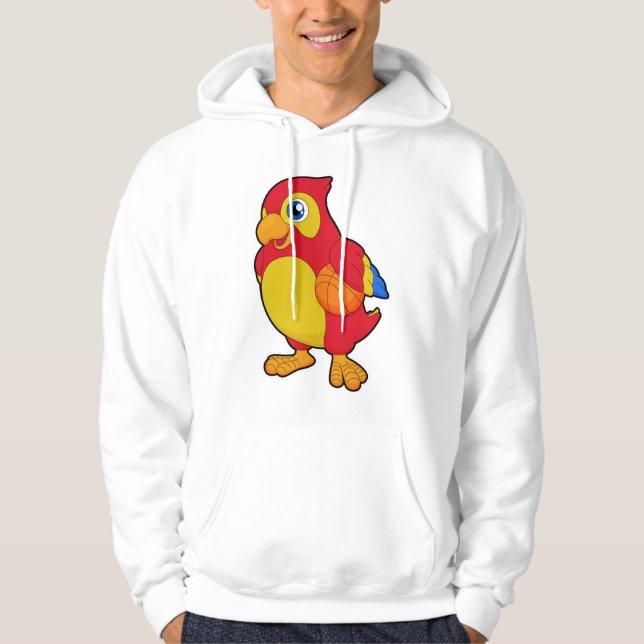 Parrot at Basketball Sports Hoodie (Front)