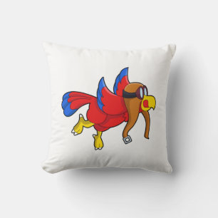 Parrot at Flying as Pilot Cushion