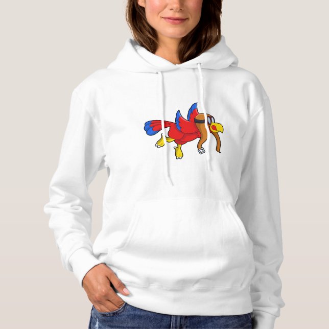Parrot at Flying as Pilot Hoodie (Front)