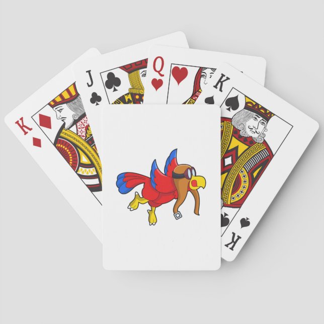 Parrot at Flying as Pilot Playing Cards (Back)