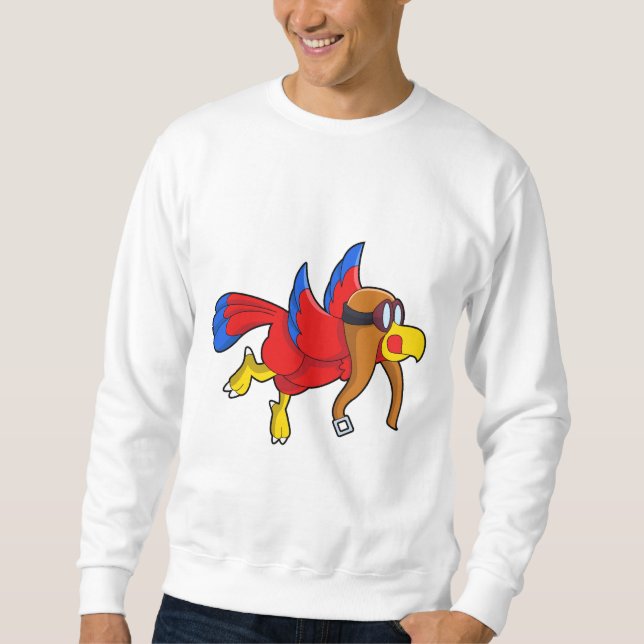 Parrot at Flying as Pilot Sweatshirt (Front)