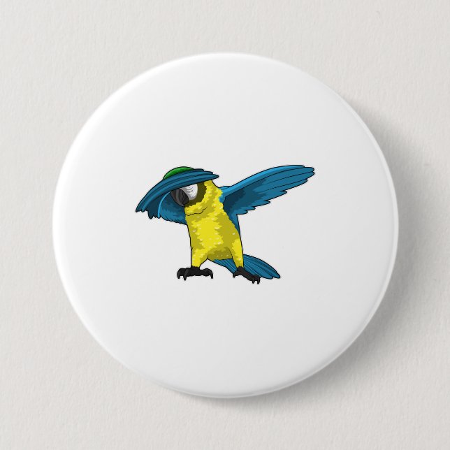 Parrot at Hip Hop Dance Dab 7.5 Cm Round Badge (Front)