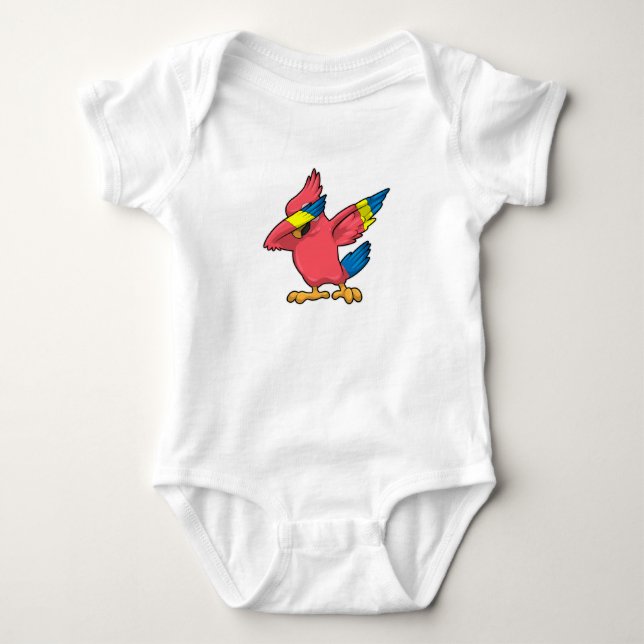 Parrot at Hip Hop Dance Dab Baby Bodysuit (Front)