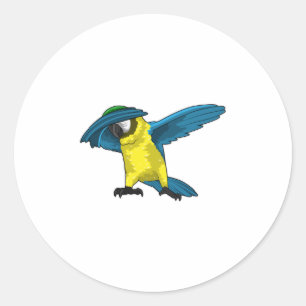 Parrot at Hip Hop Dance Dab Classic Round Sticker