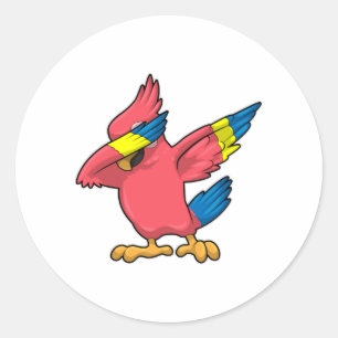 Parrot at Hip Hop Dance Dab Classic Round Sticker
