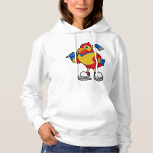 Parrot at Ice hockey with Ice hockey stick Hoodie
