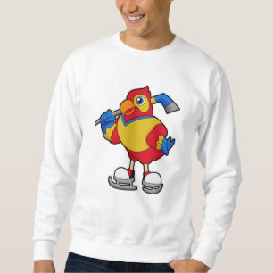 Parrot at Ice hockey with Ice hockey stick Sweatshirt